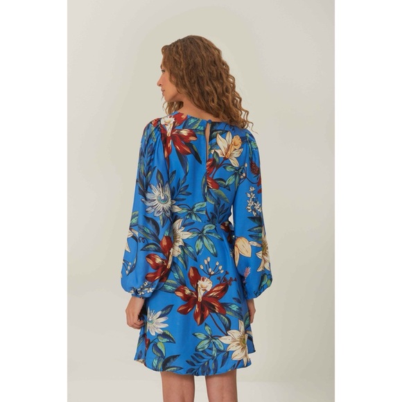 Farm Rio Surreal Flowers Wrap Mini Dress Floral Boho NWT Sz L - Picture 2 of 16